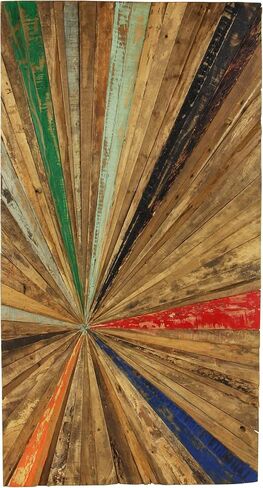 Deco 79 Rustic Teak Wood Abstract Wall Decor, 39" x 1" x 18", Brown in Kuwait
