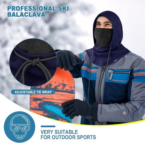 قناع تزلج هاساجي، بالاكلافا، قناع تزلج للرجال والنساء، صوف دافئ مقاوم للرياح in Kuwait