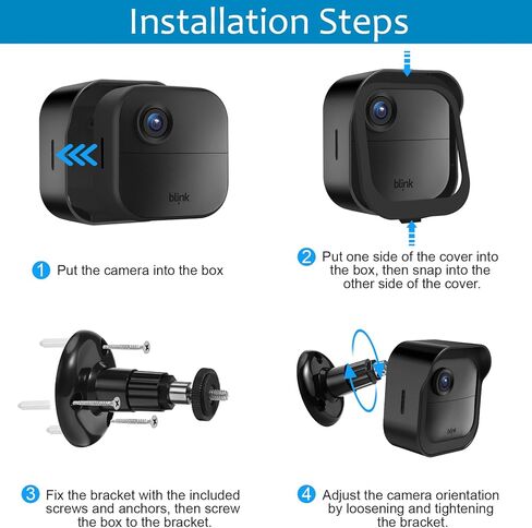حامل كاميرا Blink خارجي للجيل الرابع من Blink Outdoor، حزمة واحدة من غطاء الحماية المقاوم للطقس وحامل جداري قابل للتعديل 360 درجة مع وحدة مزامنة Blink 2 Mount (كاميرا Blink غير متضمنة) in Kuwait