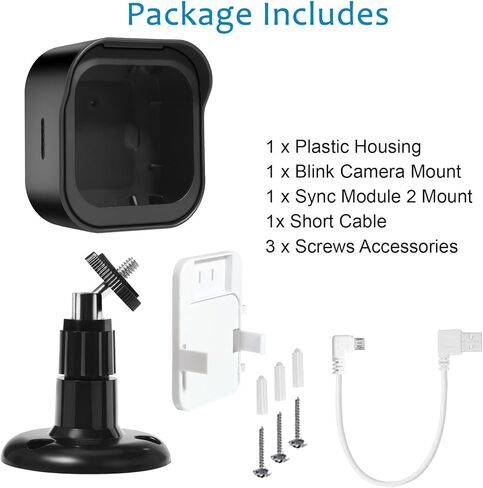 حامل كاميرا Blink خارجي للجيل الرابع من Blink Outdoor، حزمة واحدة من غطاء الحماية المقاوم للطقس وحامل جداري قابل للتعديل 360 درجة مع وحدة مزامنة Blink 2 Mount (كاميرا Blink غير متضمنة) in Kuwait