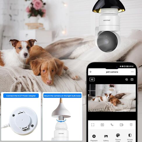 يعمل حامل لمبة EC27 مع كاميرا الأمان Amorom P1 in Kuwait