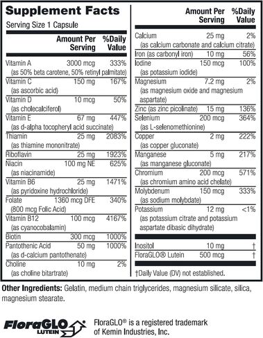 Twinlab Daily One Caps with Iron - Daily Multivitamin for Women & Men with 26 Essential Vitamins and Minerals - Vitamins for Energy, Immune Support, Stress Relief, Mood Boost, Eye Health, 180 Caps in Saudi Arabia