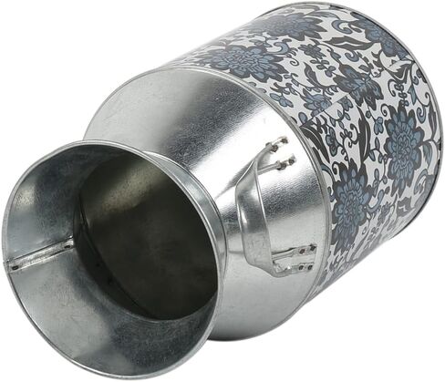 PHILPETY شابي شيك أنيق مصمم علبة حليب مجلفن بلمسة نهائية معدنية مزهرية ريفية بدائية حامل زهور مزخرف، 8.7 بوصة ارتفاع in Kuwait