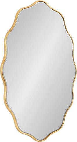 Kate and Laurel Viona Modern Scalloped Oval Mirror, 24 x 34, Gold, Decorative Round Wall Mirror with Unique Rippled Edge and a Glamorous Gold Finish in Saudi Arabia