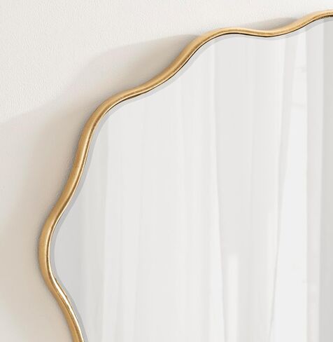 Kate and Laurel Viona Modern Scalloped Oval Mirror, 24 x 34, Gold, Decorative Round Wall Mirror with Unique Rippled Edge and a Glamorous Gold Finish in Saudi Arabia