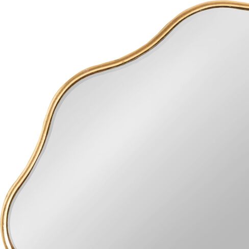 Kate and Laurel Viona Modern Scalloped Oval Mirror, 24 x 34, Gold, Decorative Round Wall Mirror with Unique Rippled Edge and a Glamorous Gold Finish in Saudi Arabia