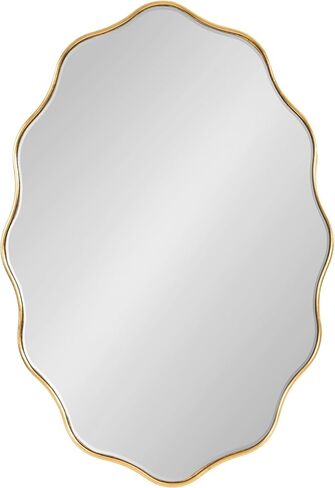 Kate and Laurel Viona Modern Scalloped Oval Mirror, 24 x 34, Gold, Decorative Round Wall Mirror with Unique Rippled Edge and a Glamorous Gold Finish in Saudi Arabia