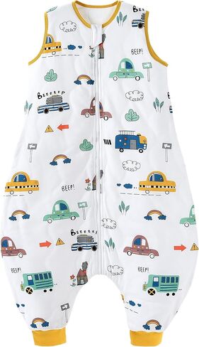 Chilsuessy Baby Sleeping Sack with Legs Toddler and Early Walker Baby Wearable Blanket 100% Cotton Sleeping Bag with feet for Boys and Girls, Forest Animals/2.5 Tog, 70cm/6 Month-1 T in Kuwait