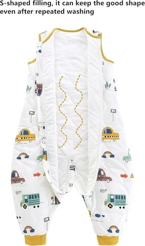 Chilsuessy Baby Sleeping Sack with Legs Toddler and Early Walker Baby Wearable Blanket 100% Cotton Sleeping Bag with feet for Boys and Girls, Forest Animals/2.5 Tog, 70cm/6 Month-1 T in Kuwait