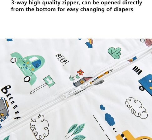 Chilsuessy Baby Sleeping Sack with Legs Toddler and Early Walker Baby Wearable Blanket 100% Cotton Sleeping Bag with feet for Boys and Girls, Forest Animals/2.5 Tog, 70cm/6 Month-1 T in Kuwait