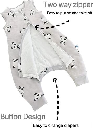 Chilsuessy Baby Sleeping Sack with Legs Toddler and Early Walker Baby Wearable Blanket 100% Cotton Sleeping Bag with feet for Boys and Girls, Forest Animals/2.5 Tog, 70cm/6 Month-1 T in Kuwait
