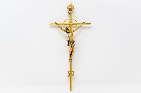 50th Golden Cross, Golden Anniversary Crucifix, Catholic Gifts & Lourdes Prayer Card in Kuwait
