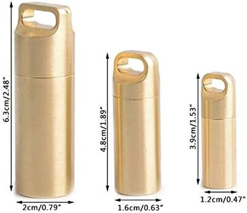 Waterproof Pill Box BE-TOOL 1Pcs Small Pocket Pill Container Metal Portable Travel Pill Holder for Keychain Pill Fob Gold Small in Saudi Arabia