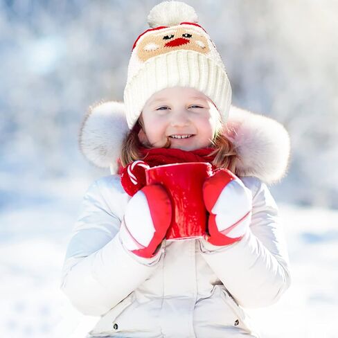 Asikkon Christmas Elf Knitted Hat for Baby Xmas Baby Beanie Knit Hat Cute Santa Winter Warm Hat for Boys Girls Gifts in Kuwait