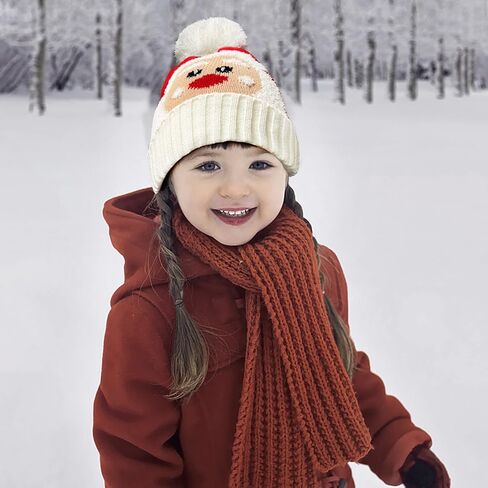 Asikkon Christmas Elf Knitted Hat for Baby Xmas Baby Beanie Knit Hat Cute Santa Winter Warm Hat for Boys Girls Gifts in Kuwait