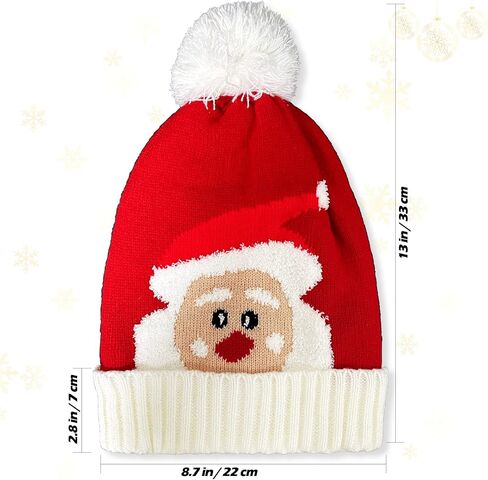 Asikkon Christmas Elf Knitted Hat for Baby Xmas Baby Beanie Knit Hat Cute Santa Winter Warm Hat for Boys Girls Gifts in Kuwait