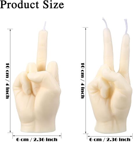 2 Pieces Middle Finger Candles Hand Candles Victory Gesture Candle Teen Room Decor Candle Aesthetic Funny White Candle for Office, House, Room Supplies and Decorations in Saudi Arabia