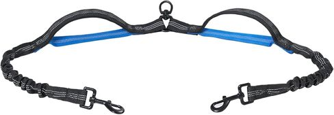 Dual Dog Leash | Hands Free Dog Leash 2 Dogs | Double Dog Leash for Walking & Training & Hiking | Comfortable Shock Absorbing Reflective | 360°Swivel 2 Dog Coupler | No Pull Y Dog Leash (Coupler Only) in Kuwait