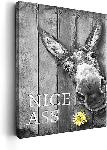 Kasluolo Highland Cow Bathroom Decor Wall Art Funny Cow Picture Farmhouse Cattle Black and White Bathroom Painting Wall Décor for Bathroom Toilet Framed Artwork 12x16 inch in Saudi Arabia