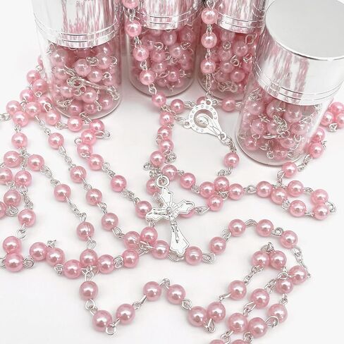 12 قطعة من مسبحة المعمودية سيدة غوادالوبي اللؤلؤية في زجاجة زجاجية Recuerdos de Bautizo First Communion Sweet 15 هدية لحفلة عيد الميلاد للأولاد والبنات (ذهبي) in Kuwait