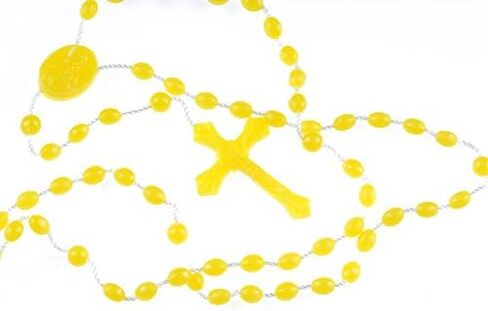 مسبحة صفراء مقاس 17 بوصة من النايلون، مستوردة من إيطاليا - مجموعة 25 مسبحة in Kuwait