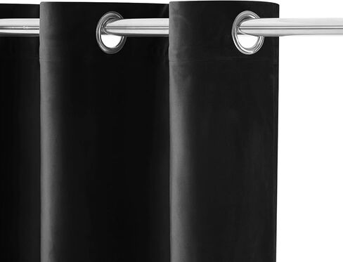 LOYOLADY Black Velvet Curtains 102 inches Long 2 Panels Set Bedroom Darkening Curtains Thermal Insulated Curtains for Living Room 52" W x 102" L in Kuwait