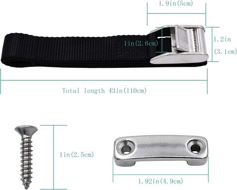 YYST Cooler Tie-Down Kit Strap Improved Cooler Straps Compatible with Yeti RTIC Igloo Coleman Coolers W SS 316 Buckle and 316 Deck Loop to Keep Your Cooler Secured - No Cooler – Type B (2) in Saudi Arabia