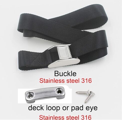 YYST Cooler Tie-Down Kit Strap Improved Cooler Straps Compatible with Yeti RTIC Igloo Coleman Coolers W SS 316 Buckle and 316 Deck Loop to Keep Your Cooler Secured - No Cooler – Type B (2) in Saudi Arabia