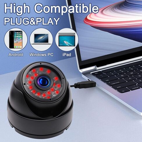 CODSOK USB Camera Day Night Vision Indoor&Outdoor CCTV USB Dome Housing Waterproof Camera for House and Pc Industrial Security CCTV Camera for Baby Monitor Pets Monitor Home Security in Kuwait