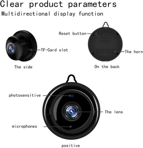 AOLANS Mini Camera 1080P كاميرا خفية كاميرا مراقبة منزلية داخلية قابلة للتعتيم / كاميرا للحيوانات الأليفة / كاميرا مربية مراقبة منزلية لمدة 30 يومًا تخزين سحابي مجاني أو تركيب رؤية ليلية 64 جيجا لنظام iOS / Android in Kuwait