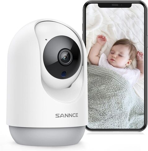 كاميرا SANNCE IP كاميرا أمان ذكية قابلة للإمالة واي فاي، كاميرا 1080 بكسل داخلية للحيوانات الأليفة وكاميرا 360 درجة مع صوت ثنائي الاتجاه، كشف الحركة البشرية، إنذار بلمسة واحدة، تخزين بطاقة Cloud وSD، تعمل مع Alexa in Kuwait