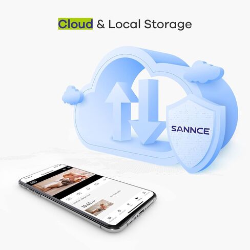 كاميرا SANNCE IP كاميرا أمان ذكية قابلة للإمالة واي فاي، كاميرا 1080 بكسل داخلية للحيوانات الأليفة وكاميرا 360 درجة مع صوت ثنائي الاتجاه، كشف الحركة البشرية، إنذار بلمسة واحدة، تخزين بطاقة Cloud وSD، تعمل مع Alexa in Kuwait