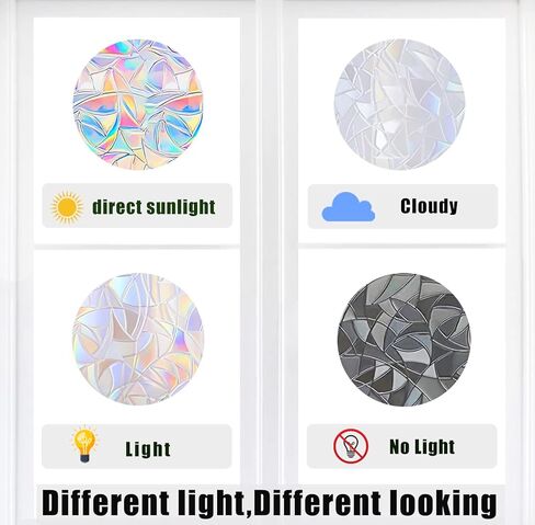 8 PCS Flower Window Clings for Bird Strikes - Anti-Collision Window Decals to Save Birds from Window Collisions,Non Adhesive Reusable Vinyl Rainbow Window Stickers,B in Saudi Arabia