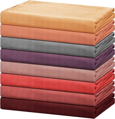 Oudain 8 Pack Muslin Baby Blankets Swaddle Soft Cotton and Bamboo Fiber Blankets Breathable Skin Friendly Newborn Receiving Gender Neutral Unisex Nursery Swaddling Blankets 47 x 47 Inch for Boy Girl in Saudi Arabia