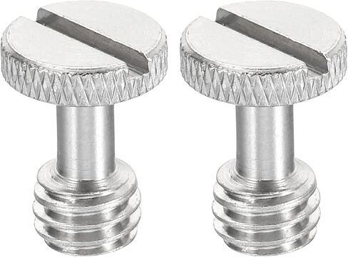PATIKIL 3/8"-16 Thread 19mm Length Camera Quick Release Screw Tripod Screw, 2 Pack Stainless Steel Flat Slot Screws for DSLR Camera Rig Accessories, Silver in Saudi Arabia
