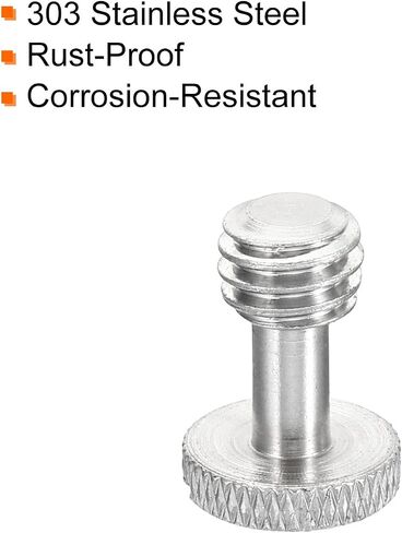 PATIKIL 3/8"-16 Thread 19mm Length Camera Quick Release Screw Tripod Screw, 2 Pack Stainless Steel Flat Slot Screws for DSLR Camera Rig Accessories, Silver in Saudi Arabia