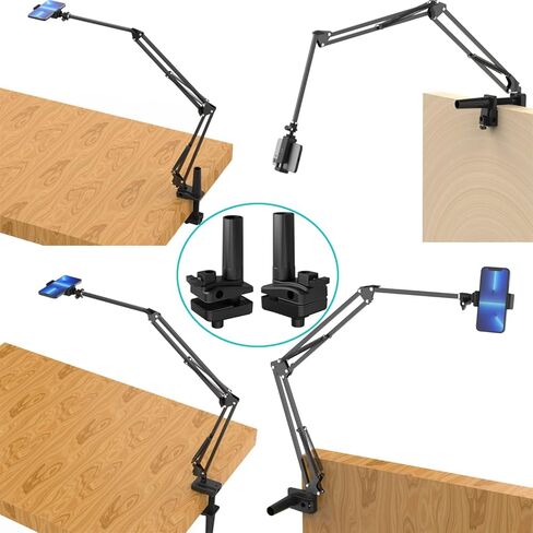 3 inch Bed Clamp Mount Replacement for Gooseneck Lazy Phone Arm, Desk Clamp Holder for Mic Boom Scissor Arm in Kuwait