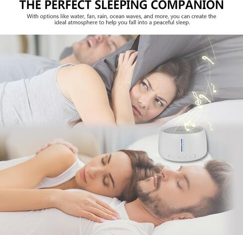 مجموعة الة ضوضاء بيضاء مكونة من قطعتين مع حامل اكريليك جمالي، مكبر صوت خارجي مدمج اثقل، 30 صوت طبيعي مهدئ للنوم، 3 مؤقتات تعمل بتيار متردد او USB، الة صوت للاطفال والكبار in Kuwait