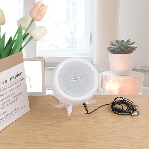 مجموعة الة ضوضاء بيضاء مكونة من قطعتين مع حامل اكريليك جمالي، مكبر صوت خارجي مدمج اثقل، 30 صوت طبيعي مهدئ للنوم، 3 مؤقتات تعمل بتيار متردد او USB، الة صوت للاطفال والكبار in Kuwait