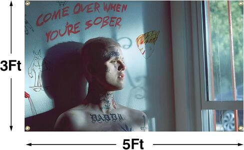 بساط حائط مطبوع بعبارة «Come Over When You're Sober Pt.2» من نوغاما، بساط حائط بتصميم فني للتعليق على الحائط لديكور غرفة النوم والمعيشة والسكن الجامعي in Kuwait