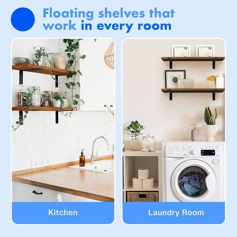 Floating Shelves Wall Shelves, Bathroom Shelves for Wall Decor, Set of 2 Wall Shelves for Bedroom, Wood Shelves Wall Mounted Shelves for Wall Storage, Hanging Shelves, Wood Floating Shelves Bathroom in Saudi Arabia