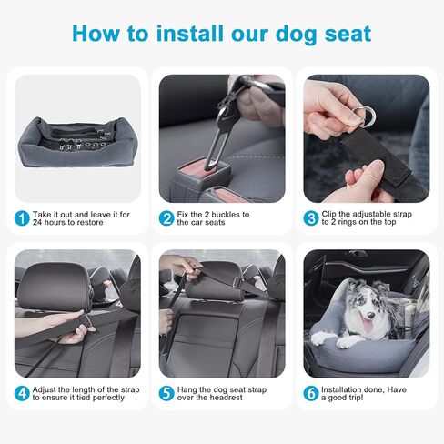 مقعد سيارة للكلاب من Dlownne للكلاب المتوسطة الكبيرة، سرير سيارة للكلاب، مقعد معزز للحيوانات الأليفة مع أشرطة قابلة للتعديل، حبال أمان متعددة الوظائف، سرير سفر للكلاب، مقاعد خلفية للسيارة قابلة للإزالة وقابلة للغسل، تناسب حقيبة السيارة ذات الدفع الرباعي in Kuwait