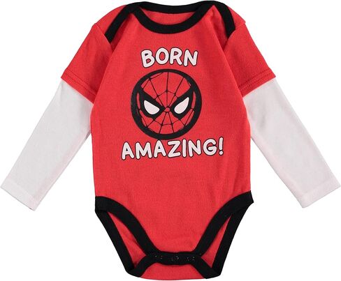 Spiderman Baby Boys Clothing 3-Piece Set with Bodysuit, Pants, and Bib - Marvel Avengers Baby Boy Outfit in Saudi Arabia