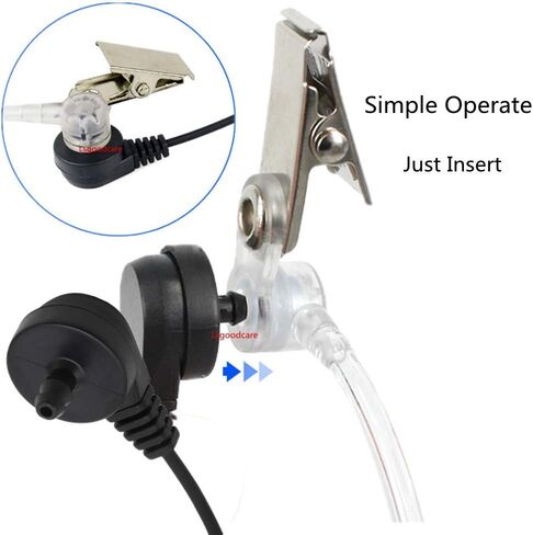 Lsgoodcare Replacement Coil Tube, Acoustic Air Tube Audio Tube with Earbuds Compatible for Motorola Kenwood Icom Midland Two Way Radio Walkie Talkie Ear Piece, Clear White (10Pack) in Saudi Arabia