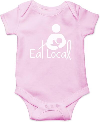 AW Fashions Eat Local- Breastfeeding Cute Novelty Funny Infant One-piece Baby Bodysuit in Saudi Arabia