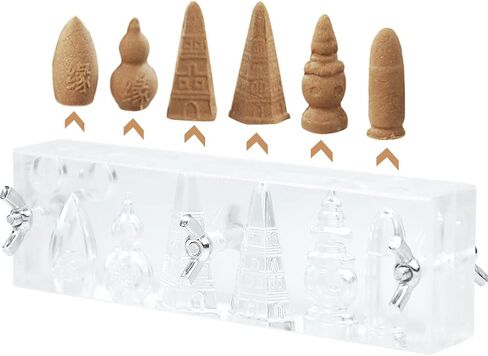 ايه بي كرو قالب مخروط بخور اكريليك مع 6 فتحات بتدفق عكسي على شكل برج لصنع البخور لمحبي الحرف اليدوية in Kuwait