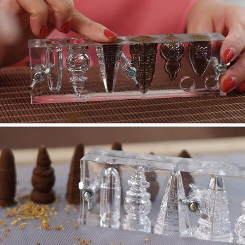 ايه بي كرو قالب مخروط بخور اكريليك مع 6 فتحات بتدفق عكسي على شكل برج لصنع البخور لمحبي الحرف اليدوية in Kuwait