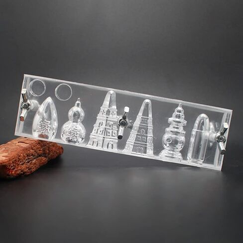 ايه بي كرو قالب مخروط بخور اكريليك مع 6 فتحات بتدفق عكسي على شكل برج لصنع البخور لمحبي الحرف اليدوية in Kuwait