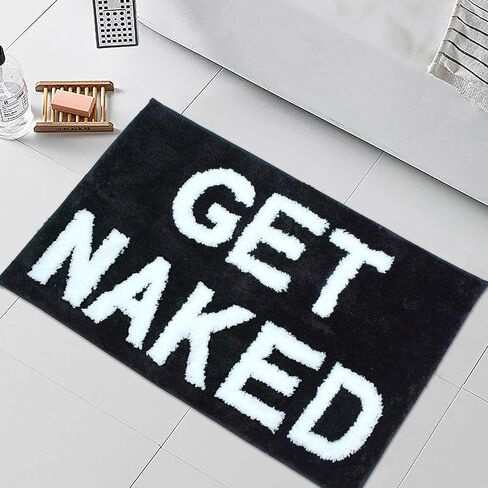 سجادات حمام DUIDY Get Naked Runner غير قابلة للانزلاق (18 بوصة × 47 بوصة) سجاد حمام لطيف من الألياف الدقيقة ماصة، ديكور حمام مضحك لحصيرة حمام الشقة لحوض الاستحمام والدش قابلة للغسل.وردي in Kuwait