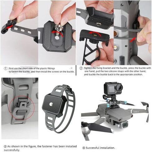 Multifunctional Shock Mount Bracket Kit Compatible with Mavic 3/Mavic Air 2S/Air 2/Mavic 2/Mavic Pro/FIMI X8SE/Autel EVO 2, Package Come with Go Pro Adapter Mount, Thumb Scew and 1/4 Screw in Saudi Arabia